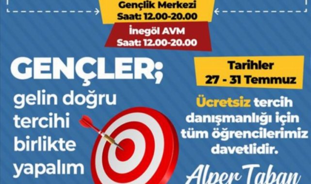 Bursa İnegöl'de öğrencilere ücretsiz YKS danışmanlığı