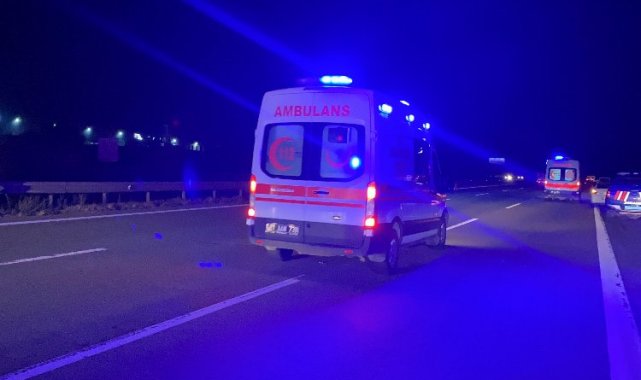 Emniyet şeridindeki araca tır çarptı