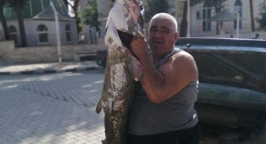 Meriç Nehri'nde boyunca balık yakaladı!