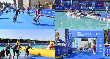 Triatlon şampiyonası nefes kesiyor