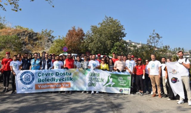 Bursa Yıldırım'da 1 ton atık toplandı