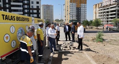 Kayseri Talas'ta onarım timi iş başında