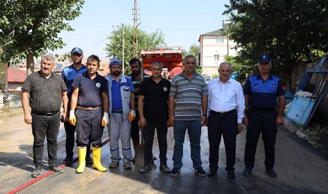 Kayseri Yahyalı'da sel temizliği sürüyor