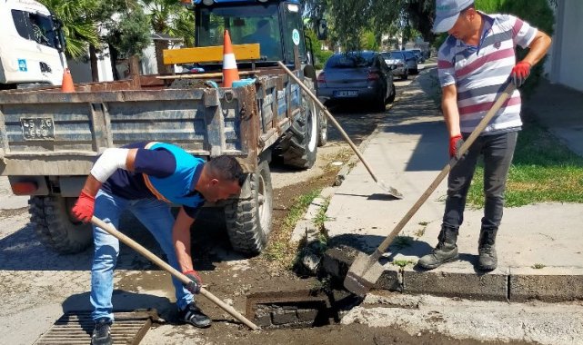 Manisa Alaşehir'de su taşkınlarına karşı temizlik