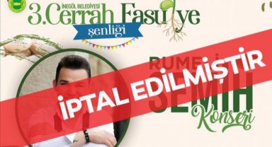 Bursa İnegöl'de konserler iptal edildi