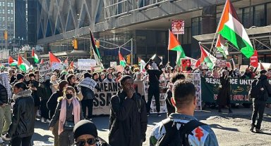 New York'ta Filistin için protesto!