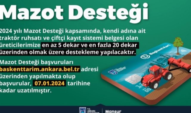 Ankara Büyükşehir'in mazot desteğinde süre uzadı