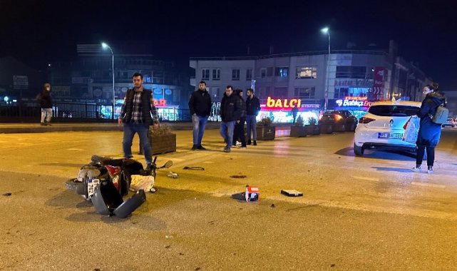 Düzce'de motosikletle otomobil çarpıştı 1 yaralı