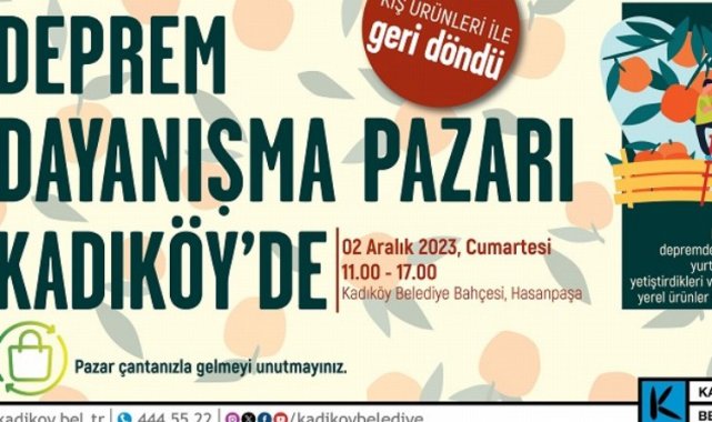 İstanbul Kadıköy'de deprem dayanışma pazarı