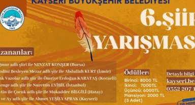 Kayseri Büyükşehir'in şiir yarışması sonuçlandı