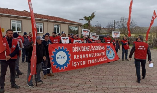 Keşan sendikalı işçilerden 'vergi adaleti' çağrısı
