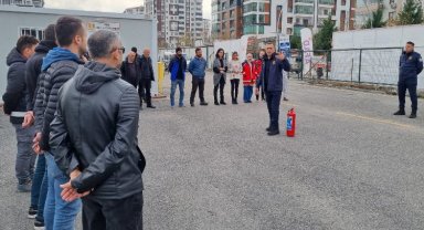Malatya İtfaiyesi'nden konteyner kentlere yangın eğitimi