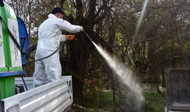 Malatya'da konteyner kentlerde ilaçlama sürüyor