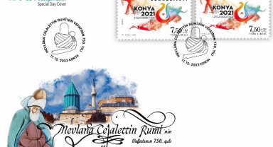 PTT'den Mevlana için özelgün zarfı