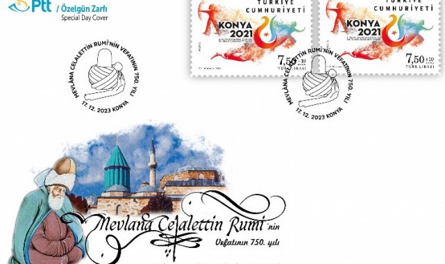 PTT'den Mevlana için özelgün zarfı