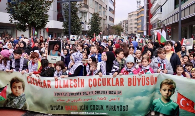Trabzon'da çocuklar Gazze için yürüdü!