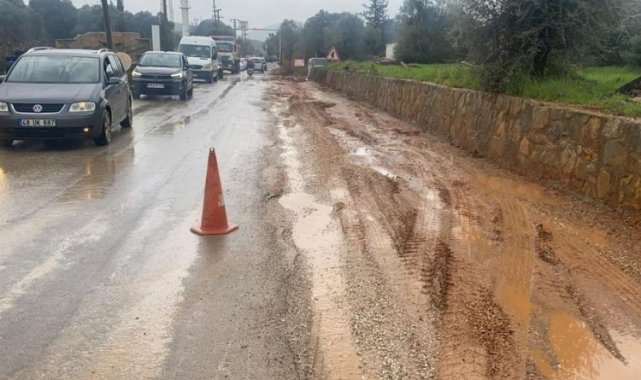Bodrum Kızılağaç Yolunda bakım çalışması