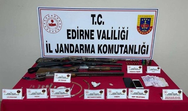 Keşan'da uyuşturucu ve silah ele geçirildi