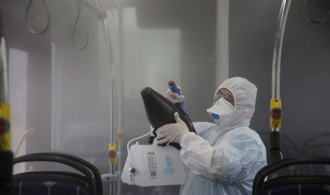 Kocaeli'de otobüslere teknolojik dezenfekte