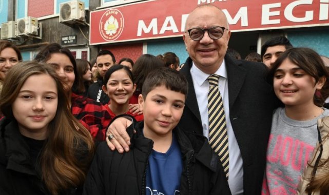 Saruhanlılı öğrenciler Başkan Ergün'ü sevgiyle karşıladı