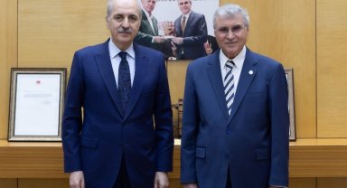TBMM Başkanı Kurtulmuş'tan Başkan Yüce'ye ziyaret