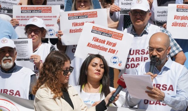 Bursa'da sağlık çalışanları vergide adalet istiyor