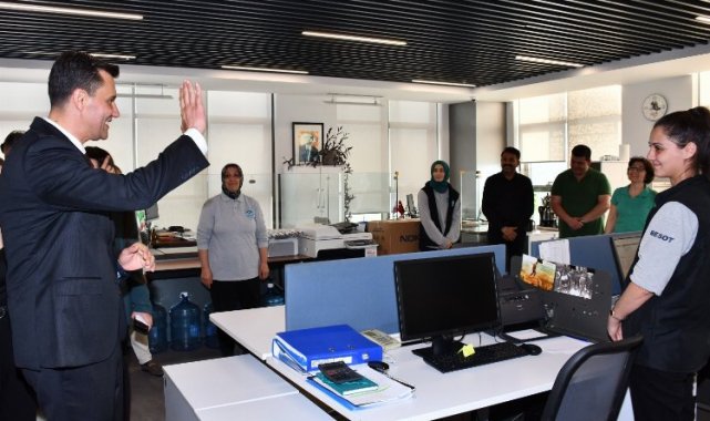 Manisa Büyükşehir'de Başkan Zeyrek ilk iş birimleri ziyaret