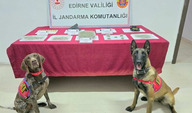 Edirne'deki operasyonda uyuşturucu madde tabanca ve fişek ele geçirildi