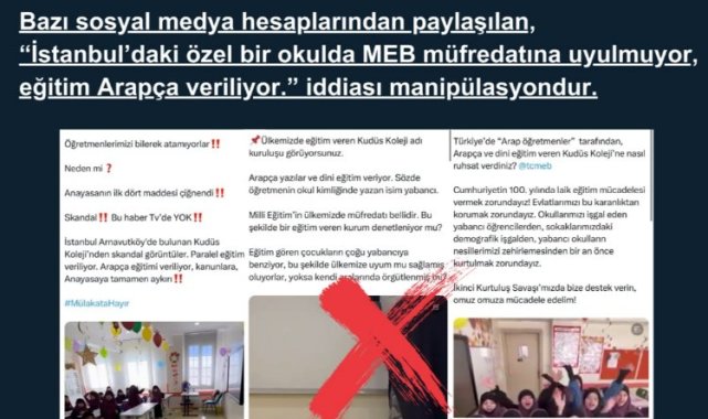 İletişim: Özel okulda müfredata uyulmuyor iddiaları manipülasyon
