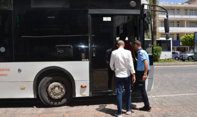 Antalya Alanya'da halk otobüsleri ve taksiler denetlendi