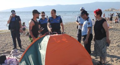 Bursa Gemlik kıyılarında çadır operasyonu!
