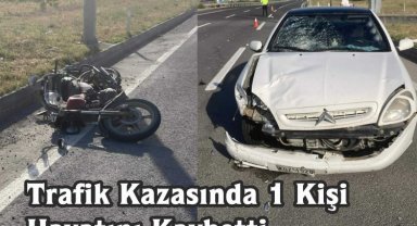 İpsala da trafik kazasında motosiket sürücüsü yaşamını kaybetti