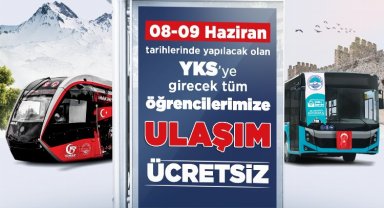 Kayseri'de YKS öğrencilerine "ücretsiz ulaşım"