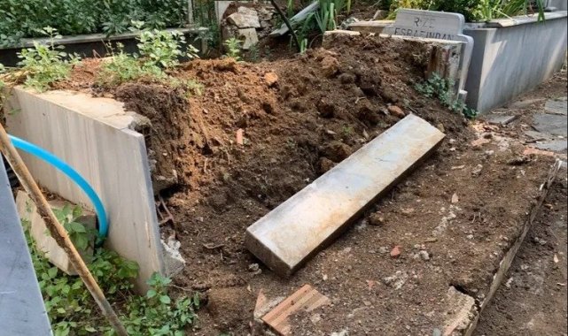 Bursa'nın en eski mezarlığında mezarlar zarar gördü