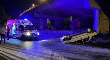 Düzce'de alkollü sürücü kaza yaptı