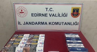Edirne Enez'de 16 karton kaçak sigara ele geçirildi