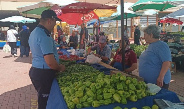 Edirne Keşan pazarında etiket kontrolü