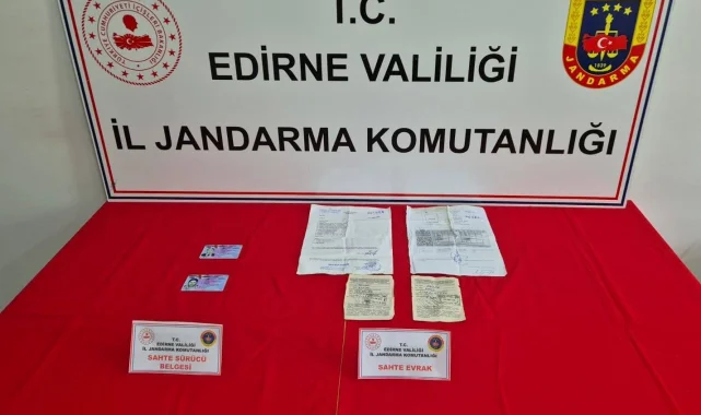 Edirne'de sahte belgelerle 3 kişi yakalandı