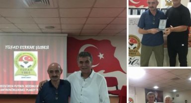 Hayrettin Yıldız ve Fatih Anlar'a Edirne TÜFAD'dan ödül