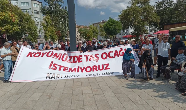 Karlıköy-Yeşilköy taş ocağına karşı köy halkı seferber