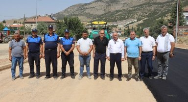 Kayseri Yahyalı'da asfalt çalışması tam gaz