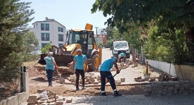 Kocaeli'deki turizm bölgelerinde parke yollar yenilendi
