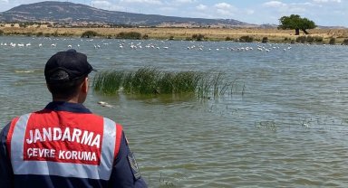 Edirne Jandarması Gala Gölü'nü koruyor