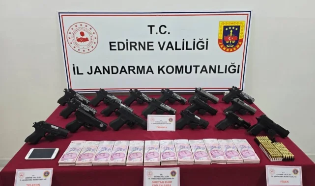 İpsala'daki operasyonda 17 tabanca ele geçirildi