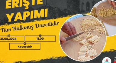 Nevşehir'de kadınlar ihtiyaç sahibi aileler için erişte yapacak