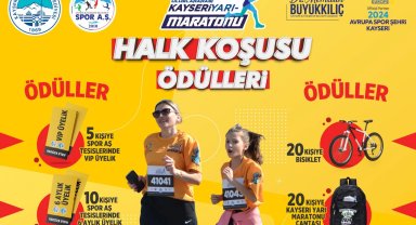 Büyükşehir'in 4. Uluslararası Yarı Maratonu'ndaki halk koşusunda hediye yağmuru