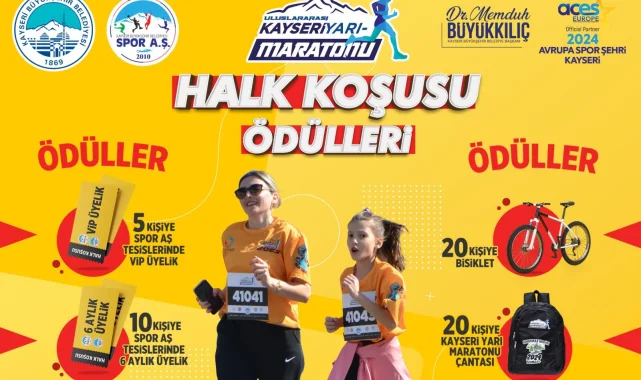 Büyükşehir'in 4. Uluslararası Yarı Maratonu'ndaki halk koşusunda hediye yağmuru