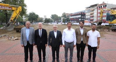 İnegöl'de Heykel bölgesinde düzenleme çalışmaları başladı