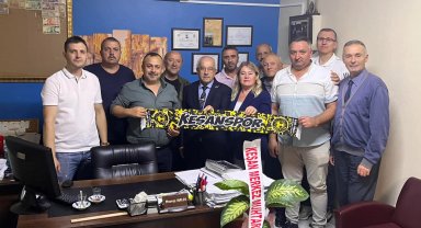 Mahalle muhtarlarından Keşanspor Başkanı Nevruz Kaldı'ya ziyaret