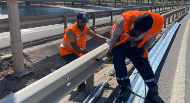 Sakarya Büyükşehir Çevre Yolu'nda 'güvenli ulaşım' için mesaide